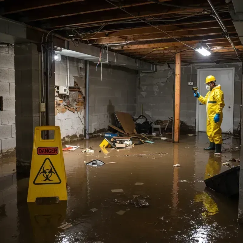 Flooded Basement Electrical Hazard in Winthrop, MN Property